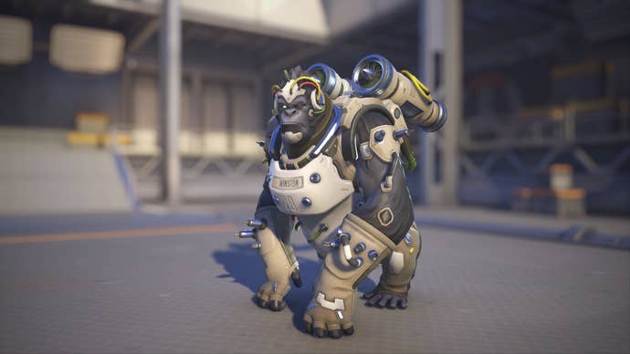 Winston models his Specimen 28 skin in Overwatch 2.