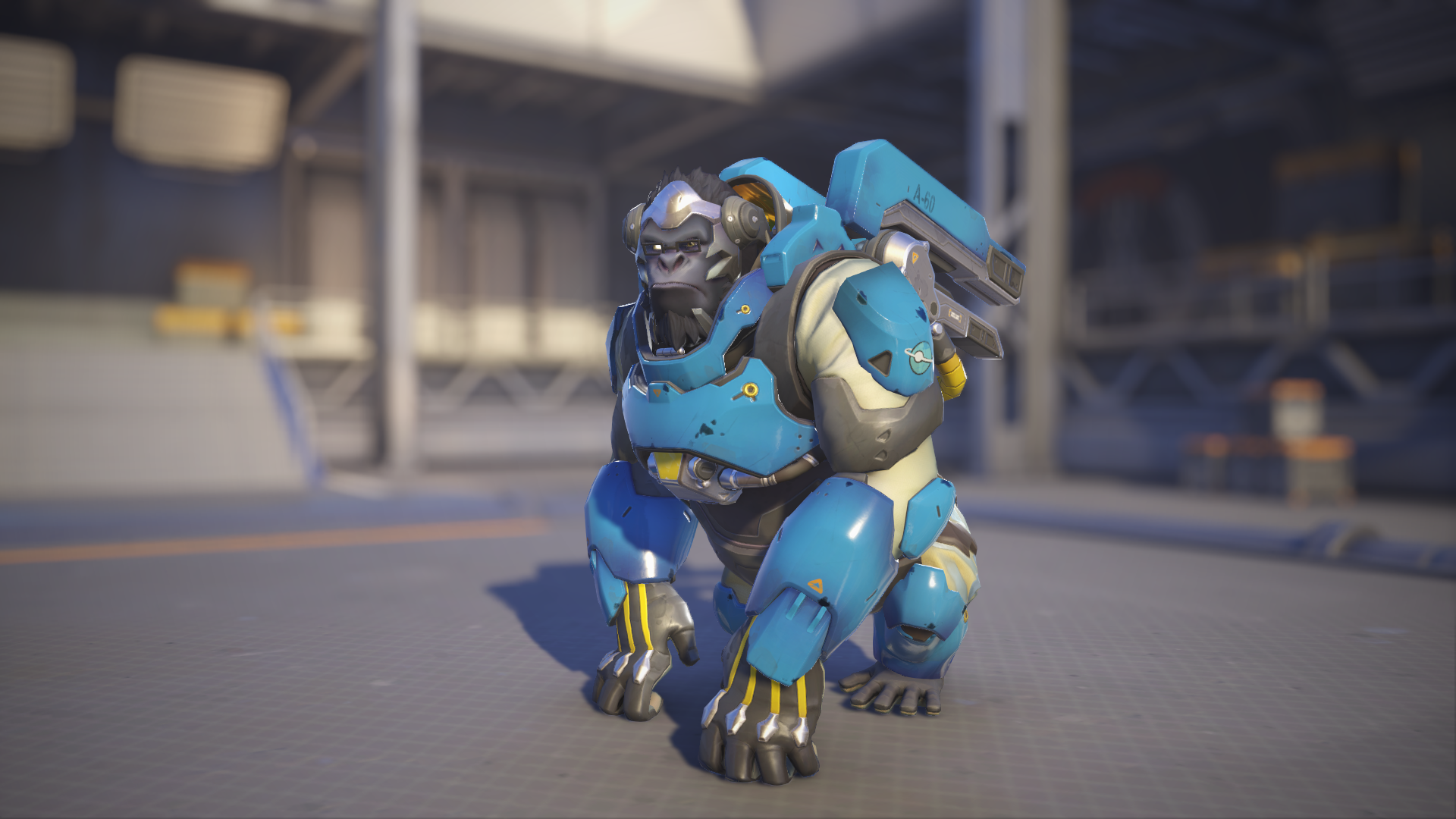Winston models his Atmosphere skin in Overwatch 2.