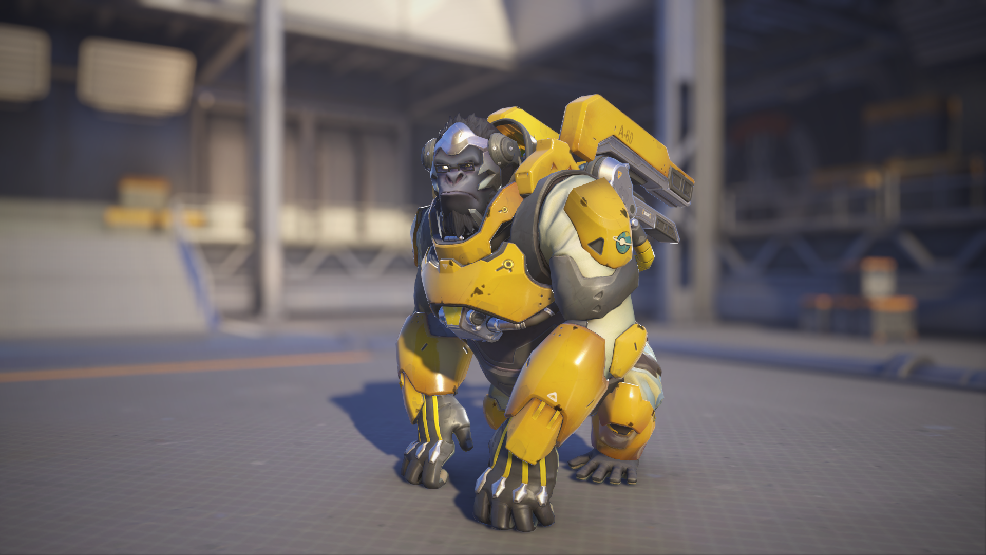 Winston models his Banana skin in Overwatch 2.