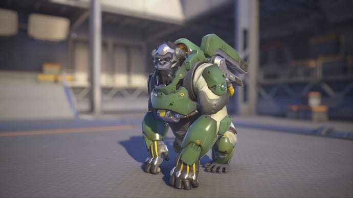 Winston models his Forest skin in Overwatch 2.