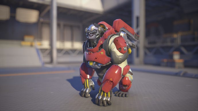 Winston models his Red Planet skin in Overwatch 2.