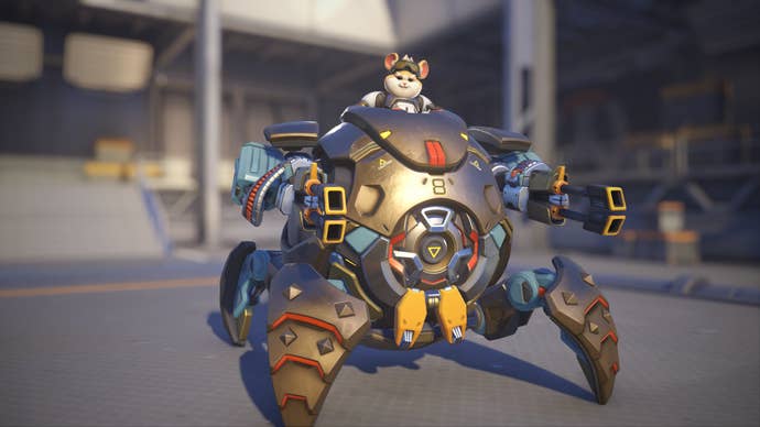 Wrecking Ball models his Overwatch 2 default skin.