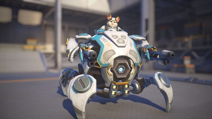 Wrecking Ball models his Lunar skin in Overwatch 2.
