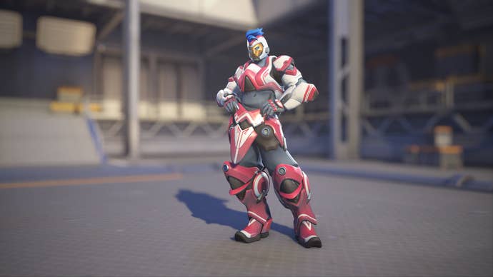Zarya models her Cyberian skin in Overwatch 2.
