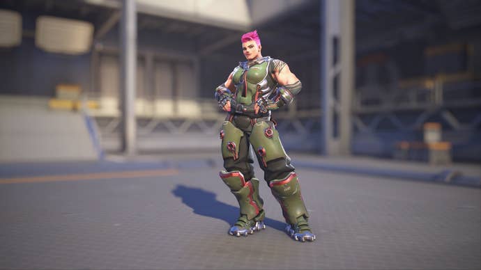 Zarya models her Taiga skin in Overwatch 2.