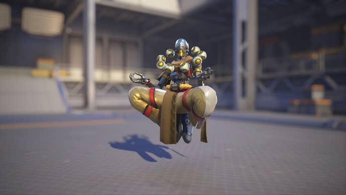Zenyatta models his Overwatch 2 default skin.