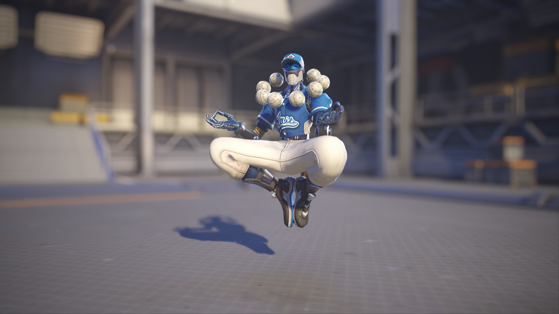 Zenyatta models his Fastball skin in Overwatch 2.