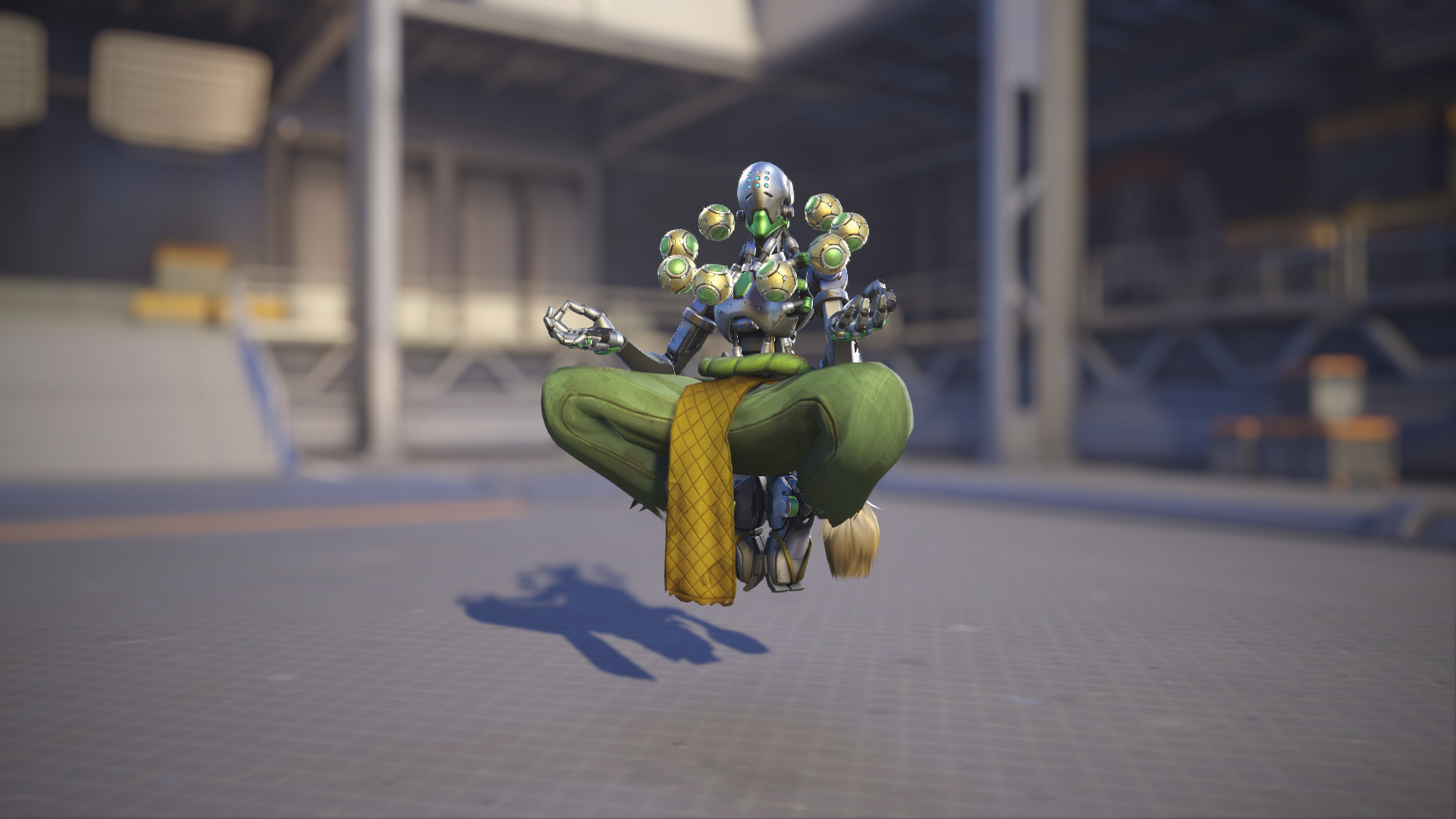 Zenyatta models his Leaf skin in Overwatch 2.