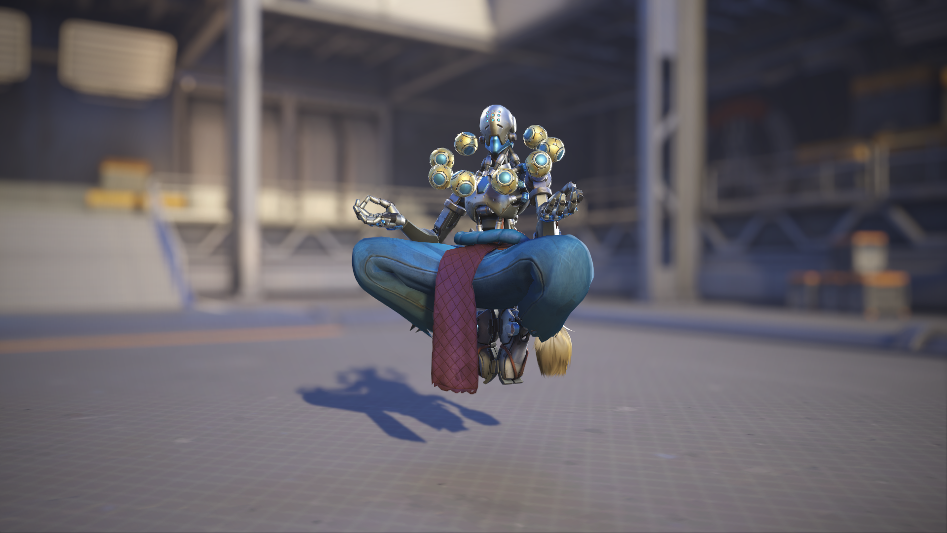 Zenyatta models his Water skin in Overwatch 2.