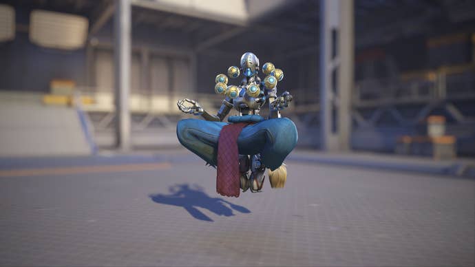 Zenyatta models his Water skin in Overwatch 2.