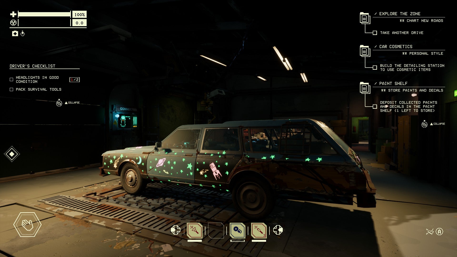 Customising the car in Pacific Drive's garage. - 4
