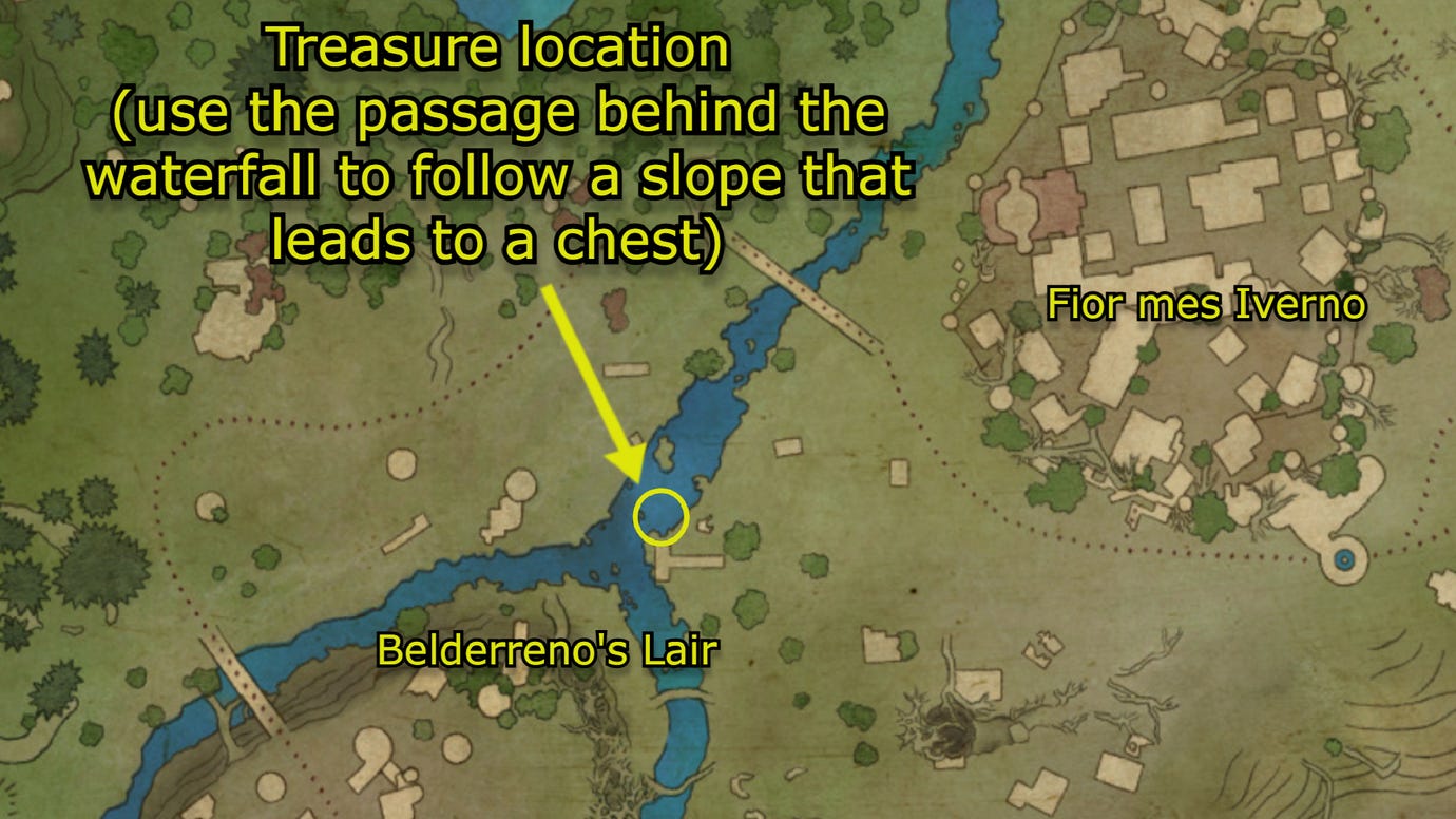 The exact location of the Painter's Regret treasure in Avowed.