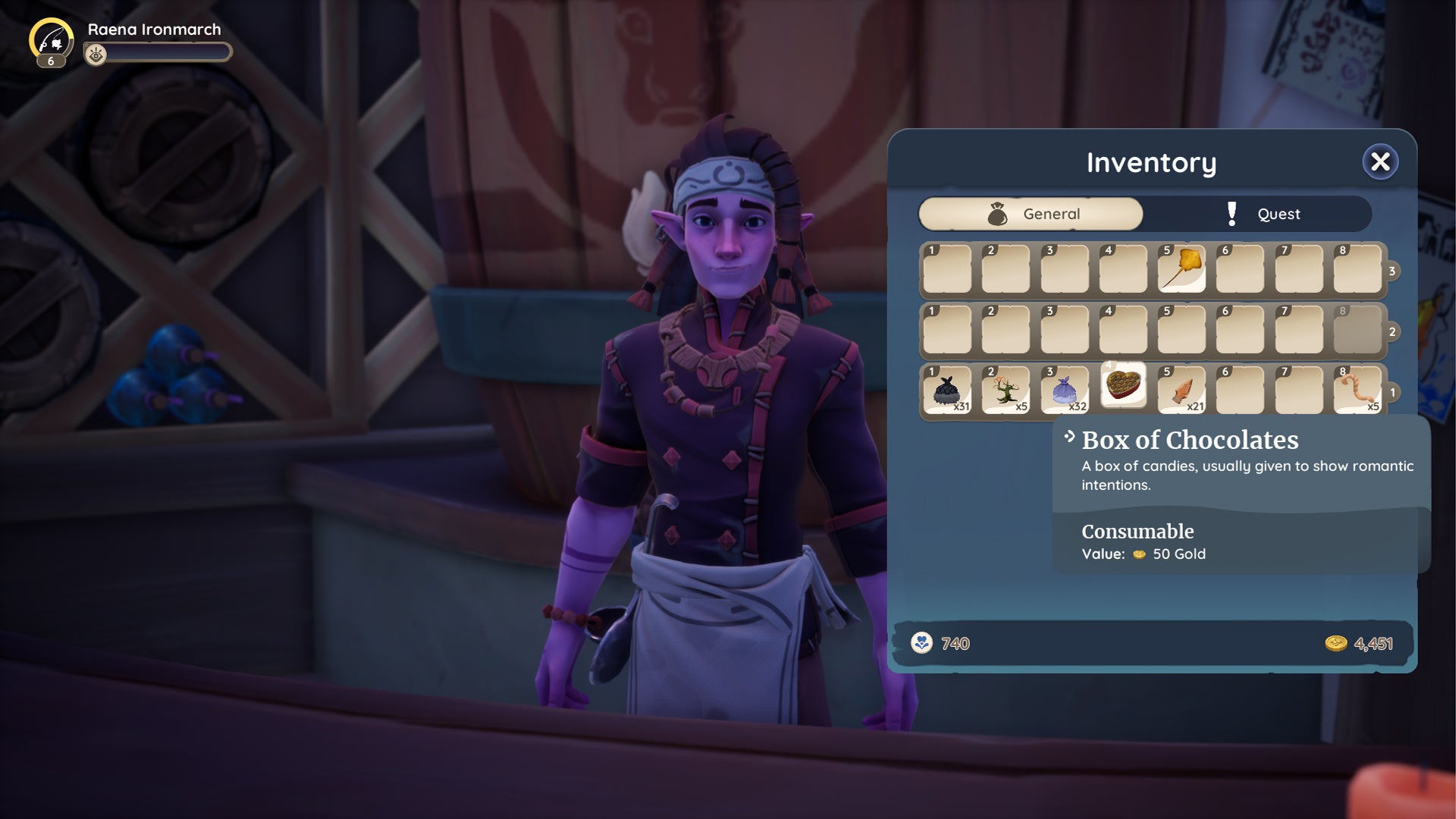 Screenshot of a Box of Chocolates in Palia. - 5