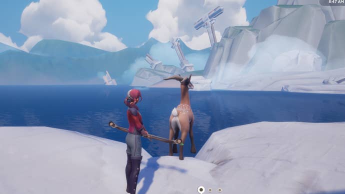 Screenshot of a player hunting a Sernuk in Palia.