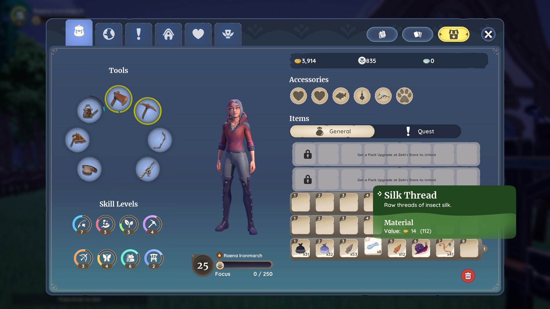 Screenshot of the Silk Thread description in Palia. - 5