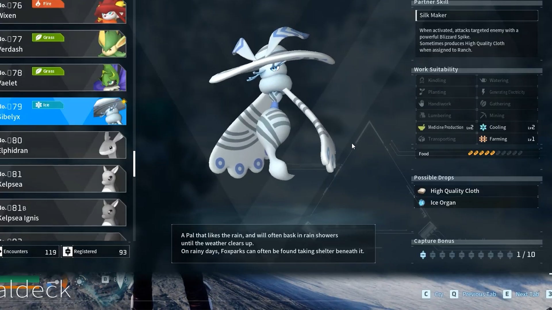 Palworld screenshot of a Sibelyx Pal - 4