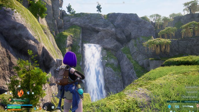 Screenshot of the Ascetic Falls Waypoint in Palworld