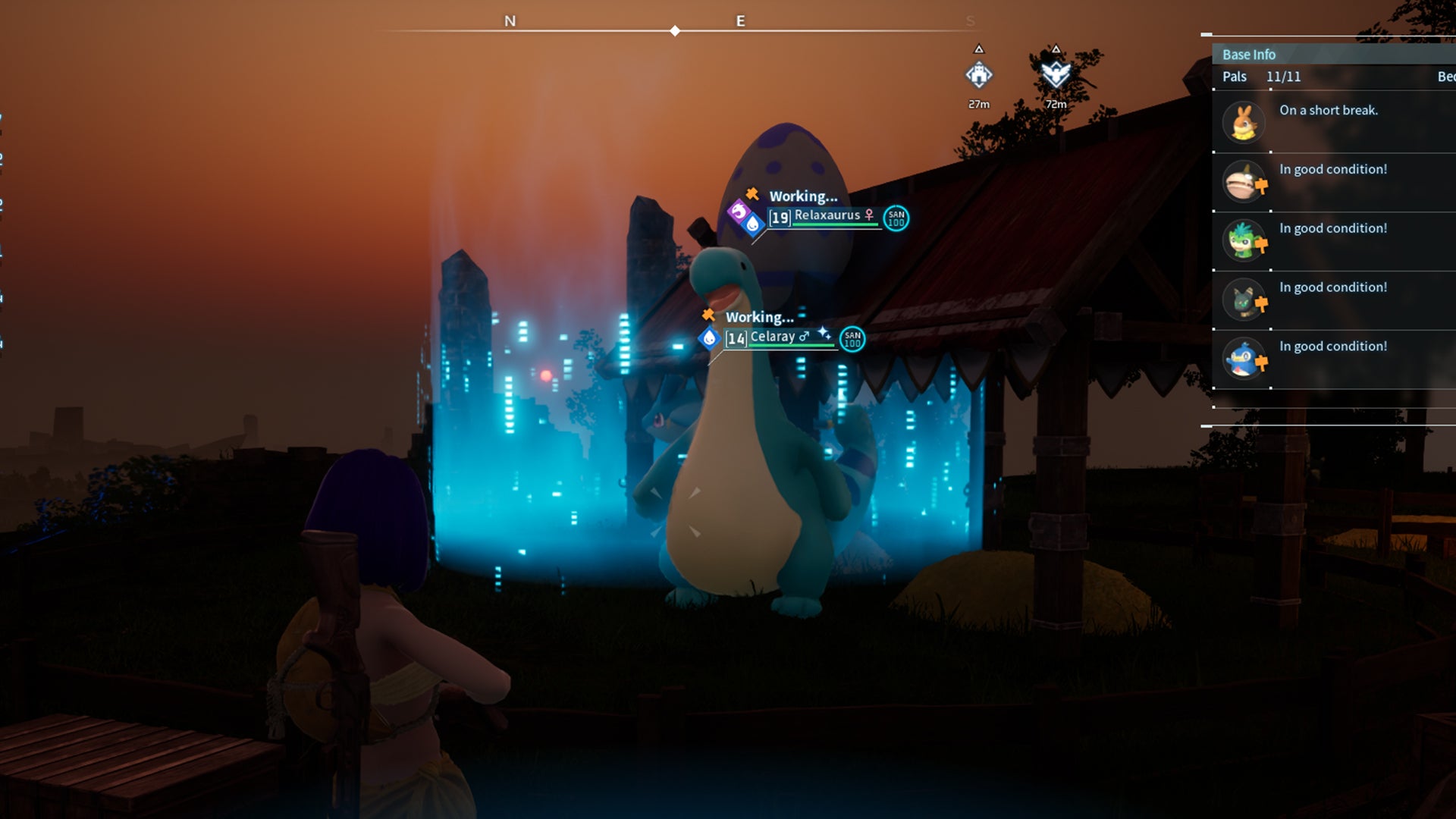 Screenshot of two Pals successfully breeding together in Palworld - 4