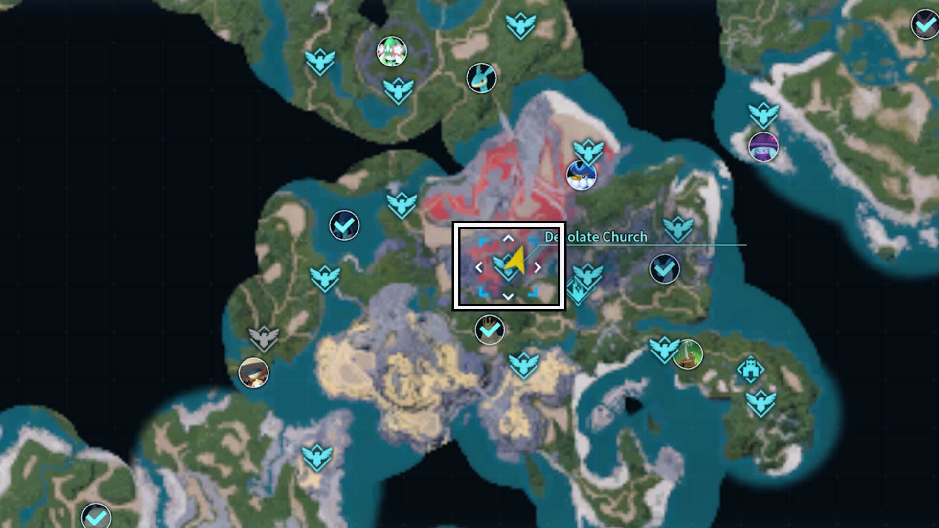 palworld desolate church ore deposit map location