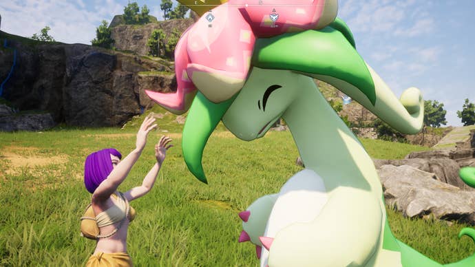 Palworld Screenshot of a Dinossom Pal