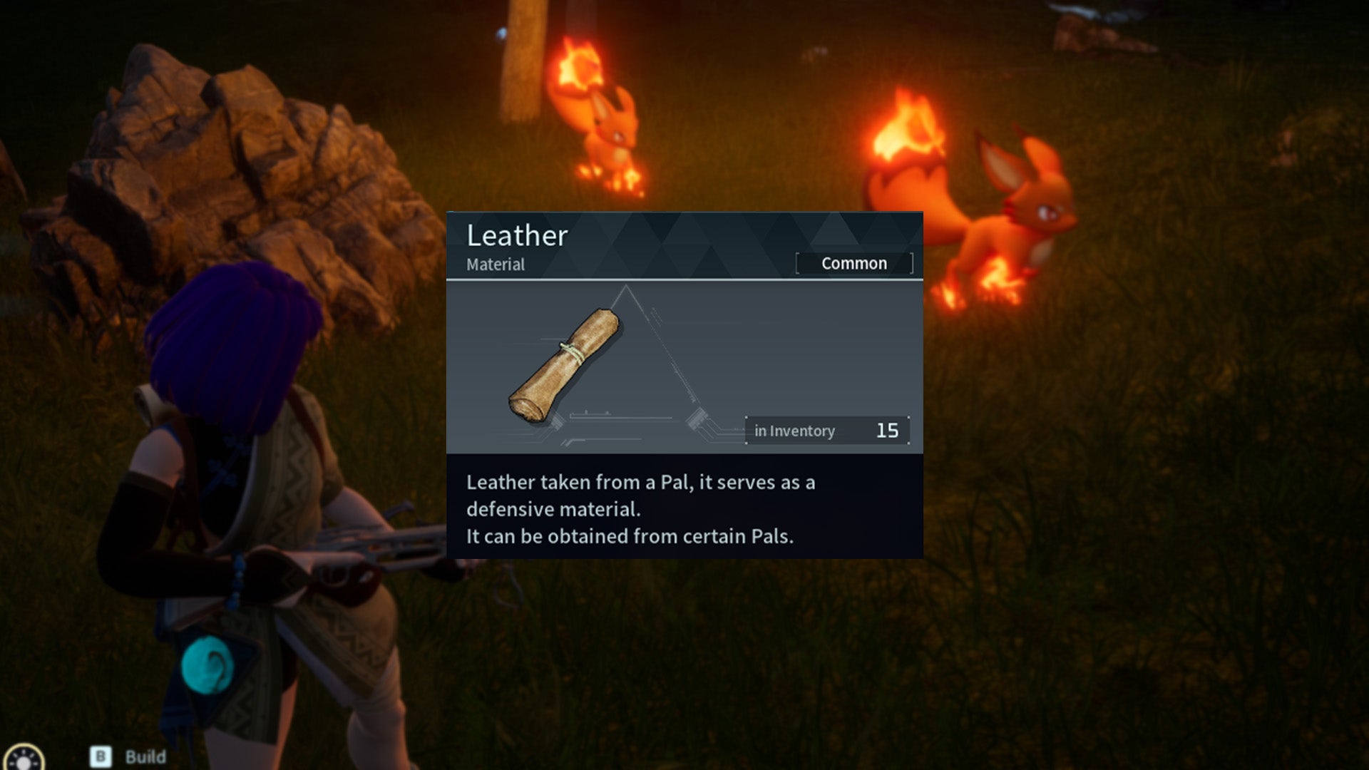 Screenshot of the Leather description box in Palworld - 1