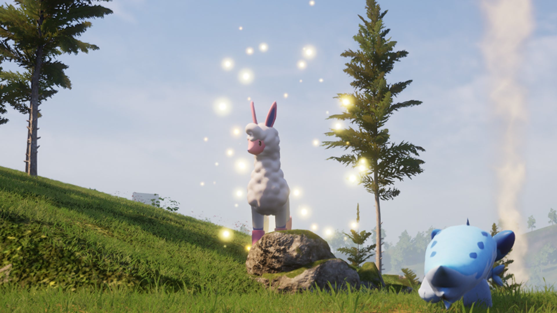 Screenshot of a Lucky Melpaca Pal in Palworld