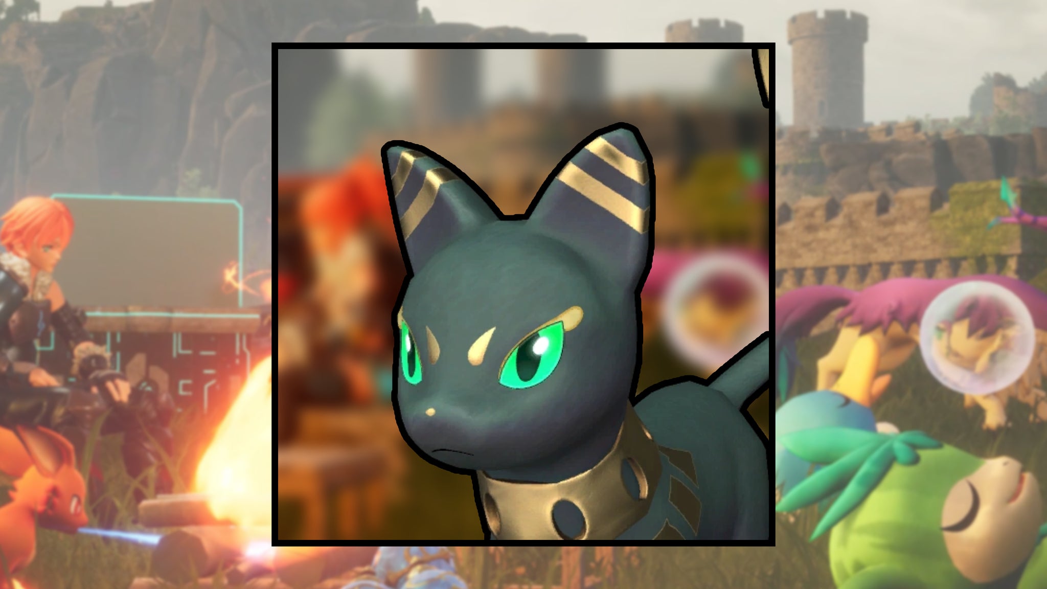 A screenshot of a Mau in Palworld, next to a heatmap of their spawn locations. - 28