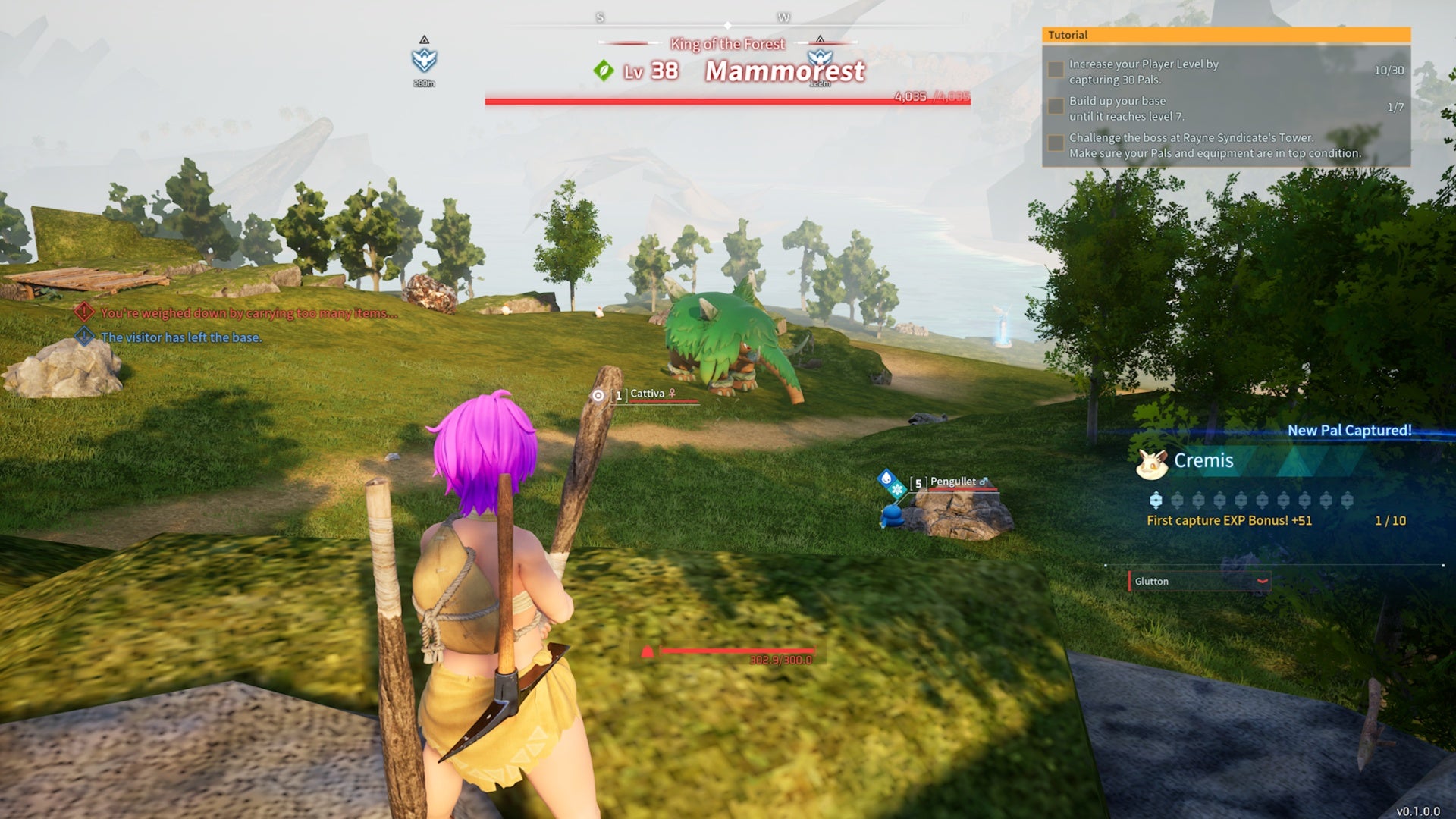 palworld player facing level 25 boss mammorest