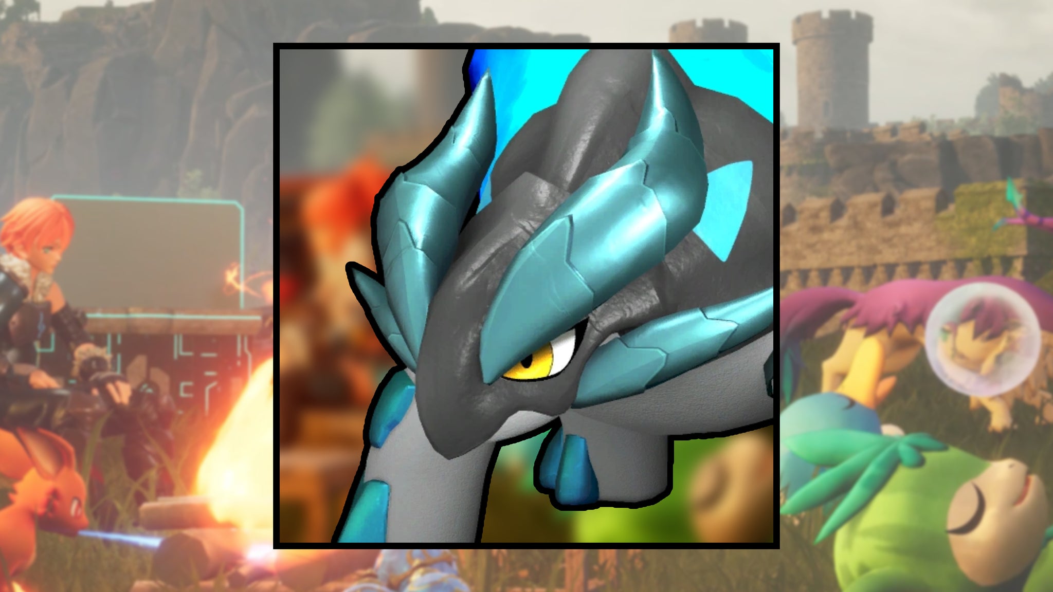 A screenshot of a Reptyro Cryst in Palworld, next to a heatmap of their spawn locations. - 110