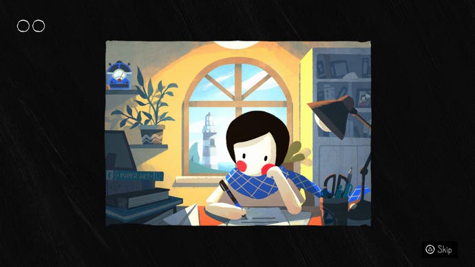 Paige studies and relaxes in Paper Trail