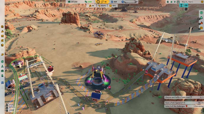 A swing ride post-impossification in Park Beyond