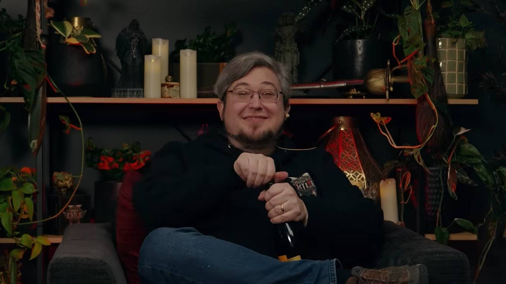 Path of Exile 2 director Jonathan Rogers opening champagne.