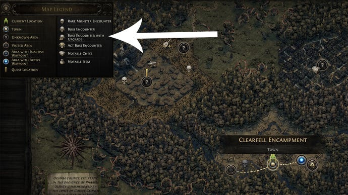 The Map Legend in Path of Exile 2.