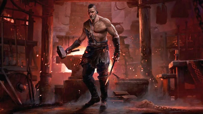 Official art of the Warrior class in Path of Exile 2.