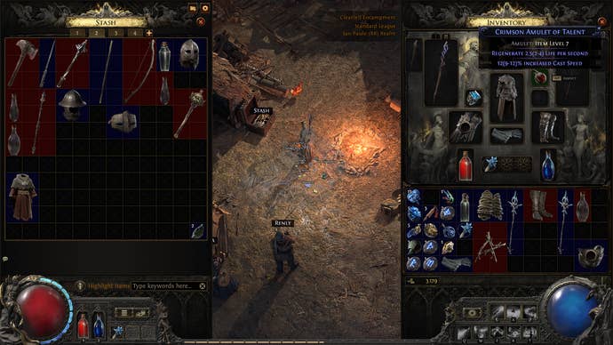 A Path of Exile 2 screenshot showing an amulet