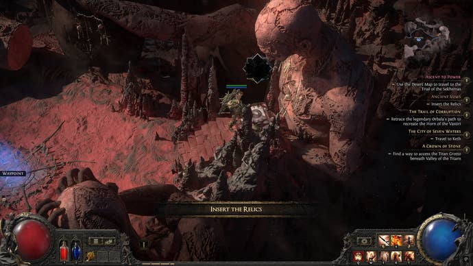 A Path of Exile 2 screenshot showing the location where players complete the Ancient Vows mission