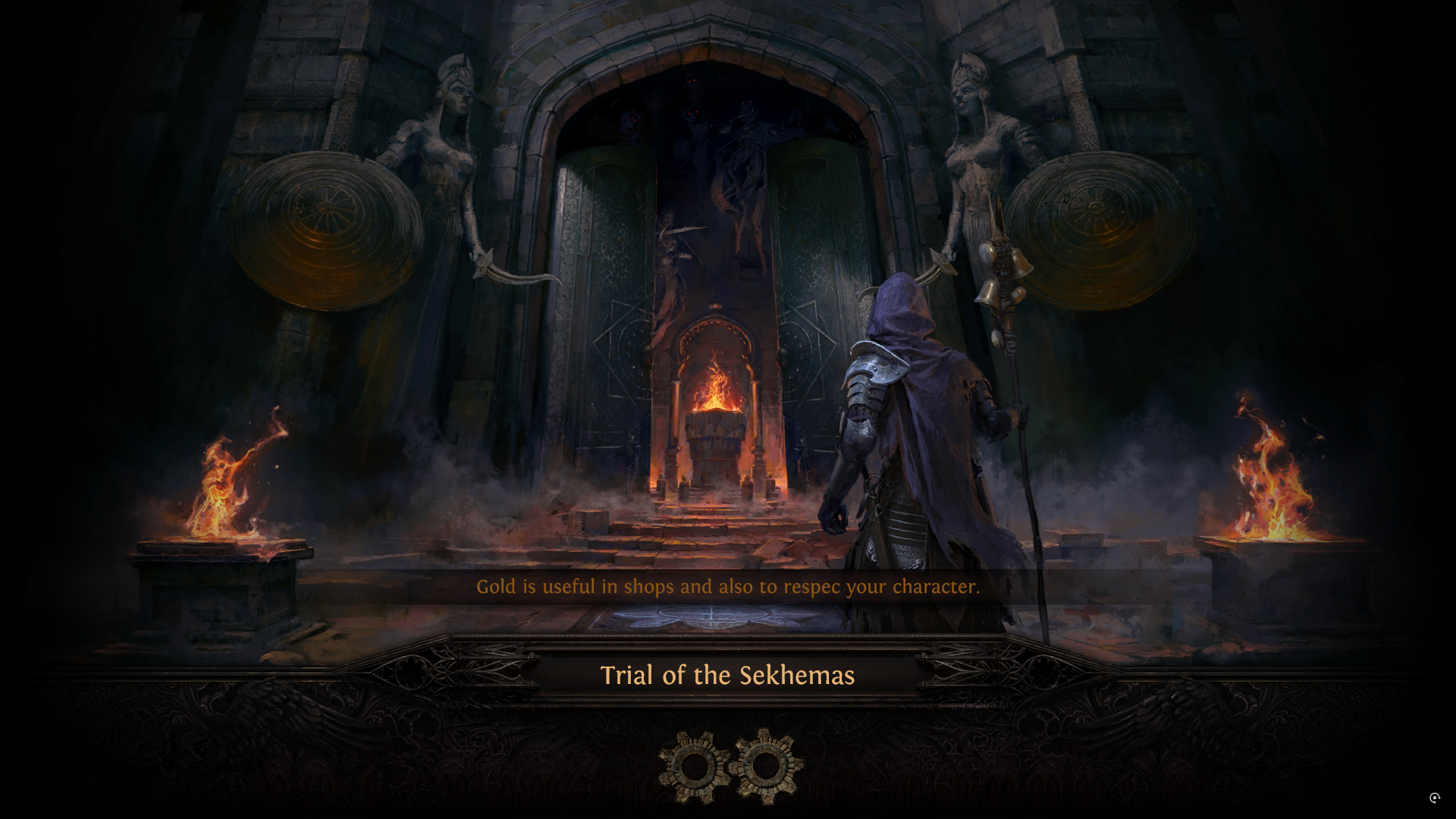 A Path of Exile 2 screenshot showing the loading scene in one of the trials