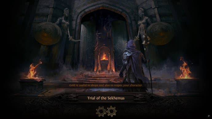 A Path of Exile 2 screenshot showing the loading scene in one of the trials