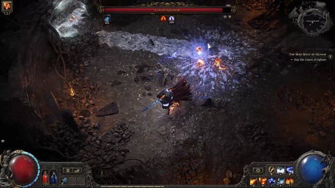A Path of Exile 2 screenshot showing Count Geanor running attack