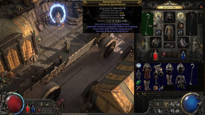 A Path of Exile 2 screenshot showing one of the weapons for the Monk class