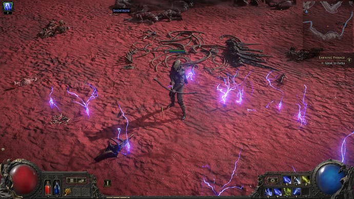 A Path of Exile 2 screenshot showing the basic set up to play Ranger
