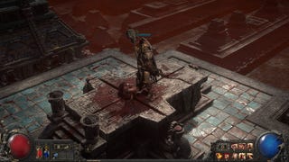 A Path of Exile 2 screenshot showing a character in the altar where the Sacrificial Heart is used