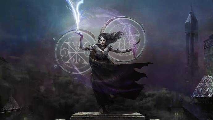 An official Path of Exile 2 illustration showing the Witch class