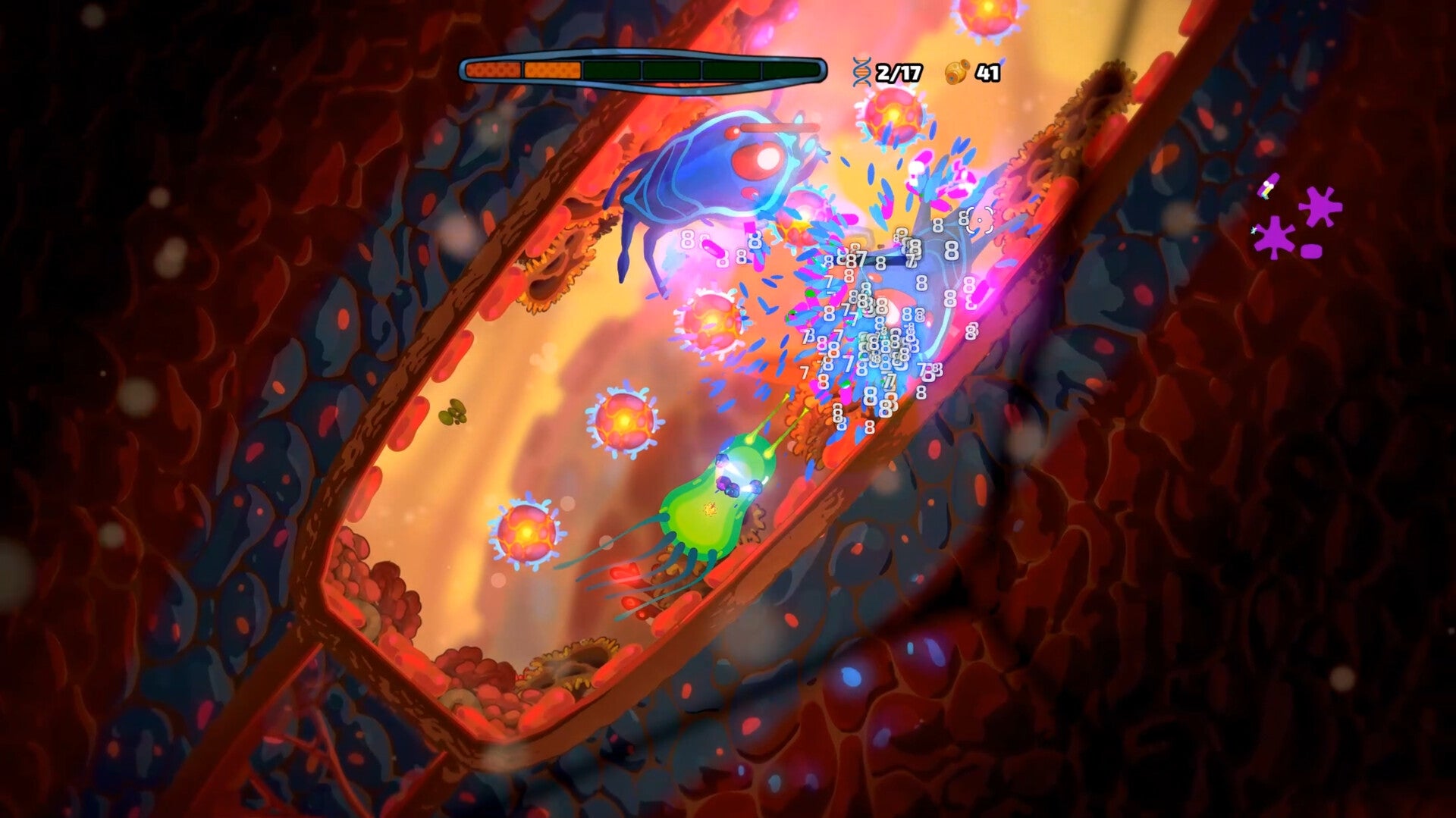 Mutation statt Munition: Im Roguelike Pathogenic ballert ihr als perfekte Krankheit durch den menschlichen Körper