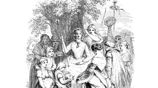 Crowning the May Queen in an illustration from 'Poems'.
