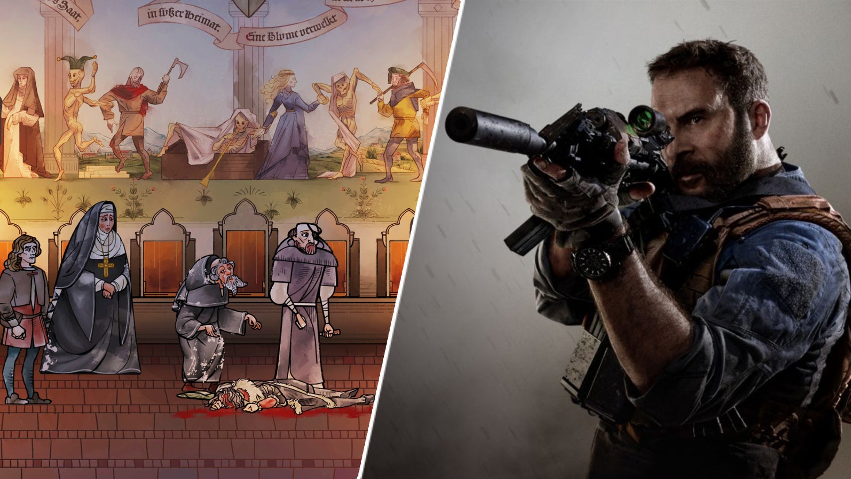 The baron's death in Pentiment next to Call of Duty's Captain Price. - 1