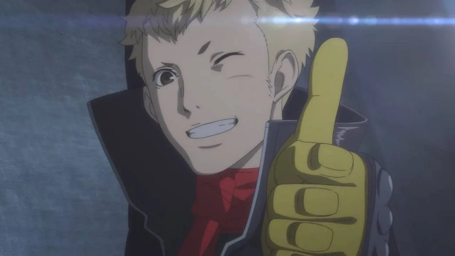 Persona 5 Royal Ryuji Confidant: An anime young man with blonde hair and yellow gloves gives the camera a thumbs up - 12