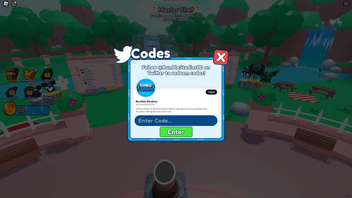 A screenshot from Pet Catchers in Roblox showing the game's codes menu.