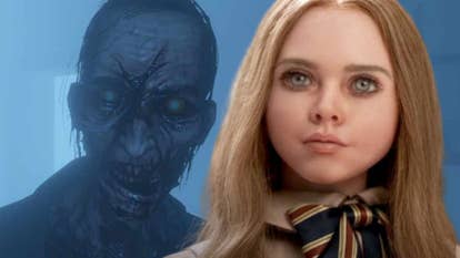phasmophobia header image of a demonic creature next to an image of Megan from M3gan