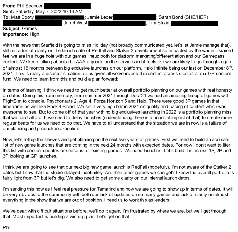 Phil Spencer&rsquo;s email in full regarding Game Pass and third-party games